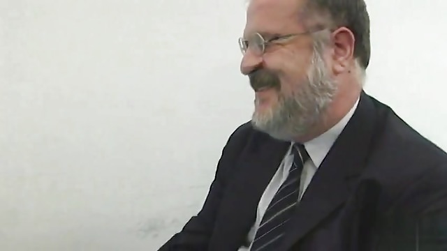 chubby old man with young boy