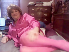 Sissy Krissy Pink Stockings and Night Shirt