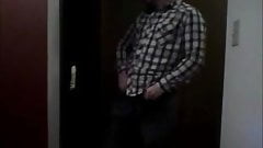 Chubby Asian drinks Hairy Professors cum outside