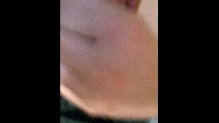 Chubby guy pees and cums