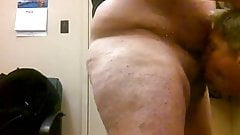 Fat guy gagging me